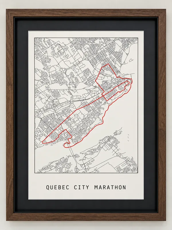 A framed CodeInk race map hanging on a wall